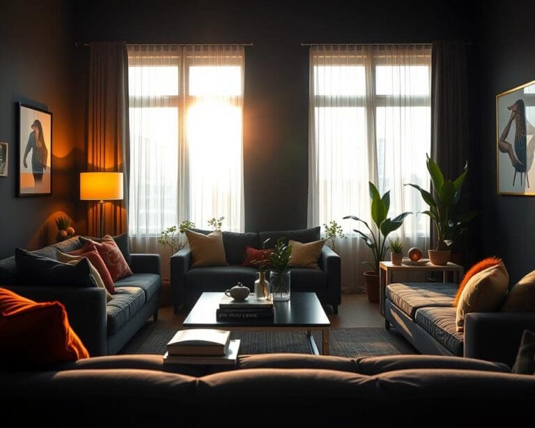 donkere woonkamer
