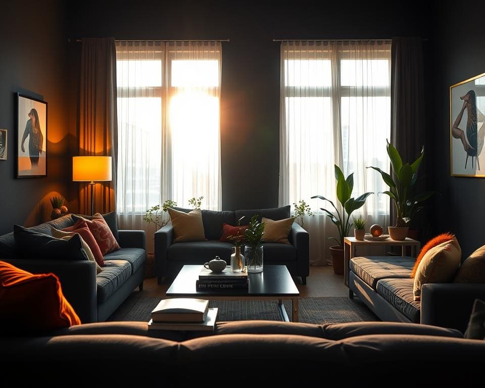 donkere woonkamer